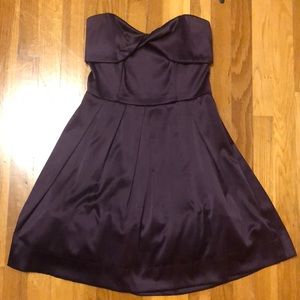 Plum strapless party dress